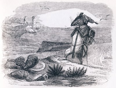 O rato e a ostra - Fábulas de La Fontaine de Grandville