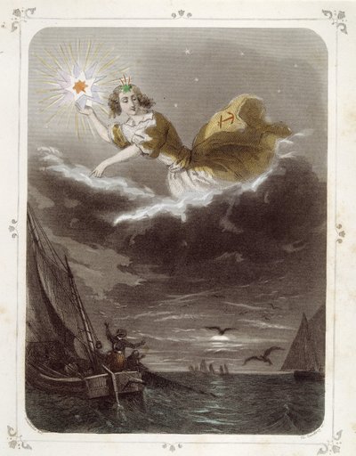 As estrelas: Mulher representando "A estrela do marinheiro" - por Grandville de Grandville