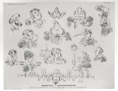 Exercícios caligráficos, 1832 de Grandville