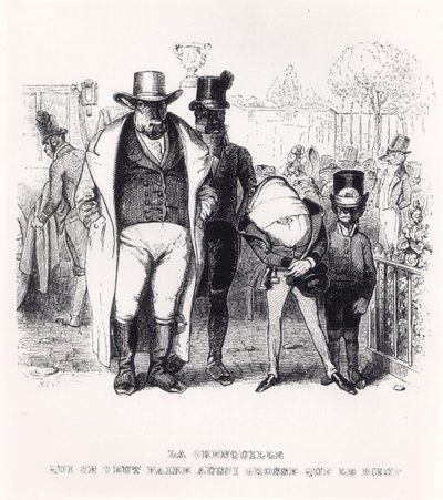 O sapo e o boi, ilustração para &39;fábulas&39; de La Fontaine (1621-95), publicado por H. Fournier Aine, 1838 de Grandville