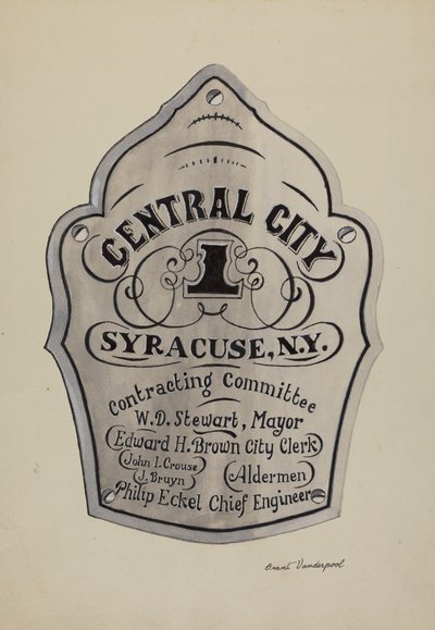 Placa de identificação gravada de Grant Vanderpool