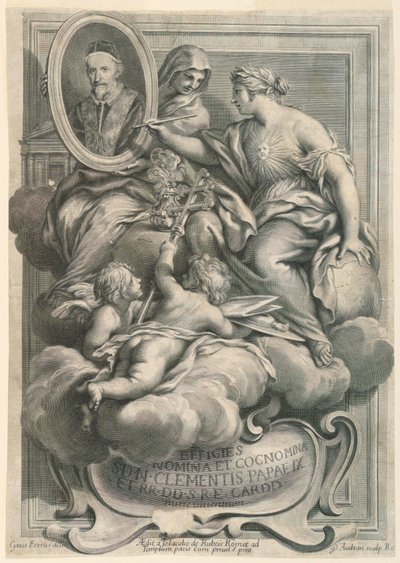 Nomes de efígie e apelidos do Papa Clemente IX de Gérard Audran