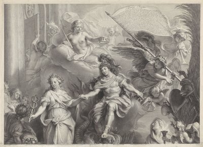 Alegoria do poder de Luís XIV de Gérard Edelinck