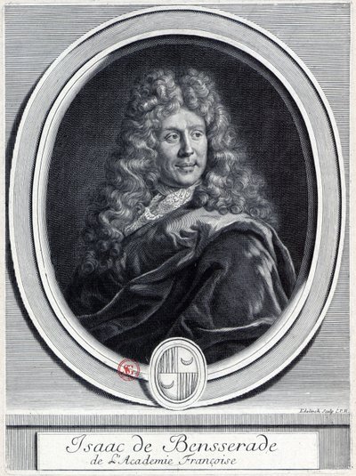 Isaac de Bensserade da Académie Françoise de Gérard Edelinck