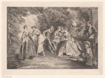 Paisagem do parque com companhia elegante de Gérard Jean Baptiste Scotin (II)