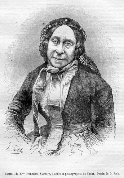 Sepultura com retrato de Marceline Desbordes Valmore de «Gérard» d’après Georges Fath d’après Nadar