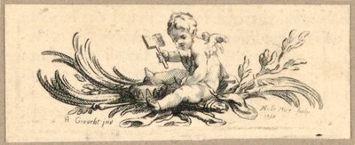 Tailpiece, Putto com pá de Gravelot