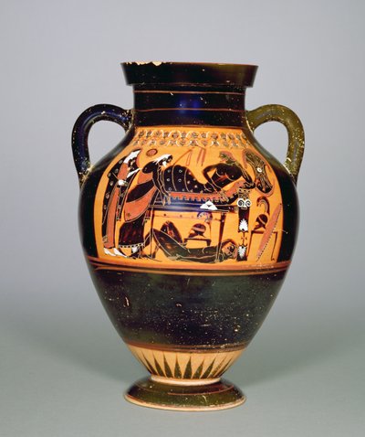 Ânfora representando Príamo e Aquiles, c.550 aC (cerâmica) (ver também 293741-42 e 307550) de Greek