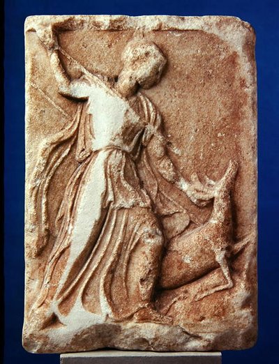 Artemis hunting, c.410 BC (mármore) de Greek