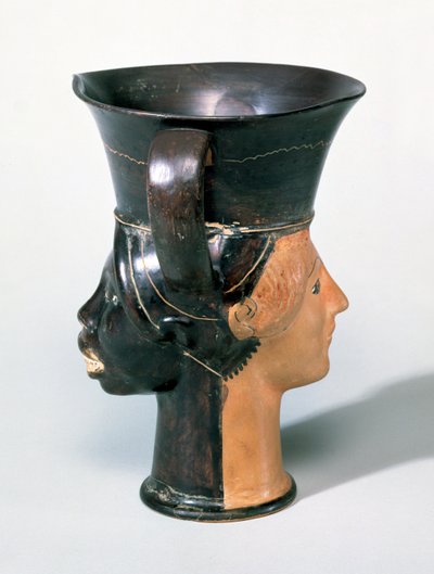 Sótão Janiform Kantharos Cup, c.470 aC (cerâmica) de Greek