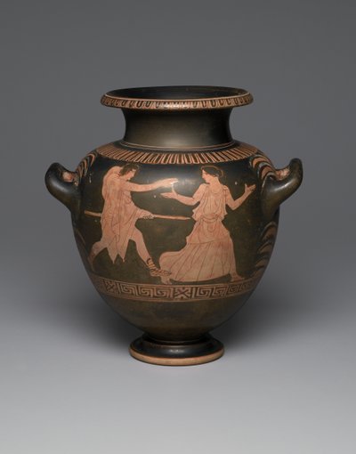 Estames áticos de figuras vermelhas, 440-430 aC (cerâmica) (ver também 342003) de Greek