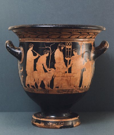 Vaso do sótão por Kleophon pintor, século V a.C. (olaria vermelha) de Greek