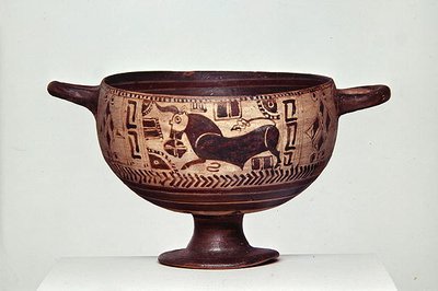 Kotyle de dígitos pretos, c.600-500 BC (cerâmica) (ver também 307545 e 307546) de Greek