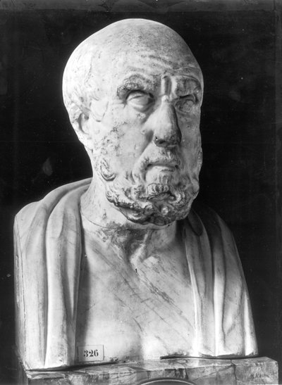 Busto de Hipócrates (c.460-c.377 aC) (mármore) de Greek