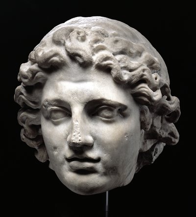 Cabeça colossal de Alexandre, o Grande (356-323 aC) (mármore) de Greek