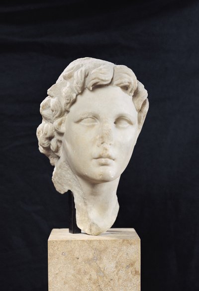 Chefe de Alexandre, o Grande (356-323 aC) (mármore) de Greek