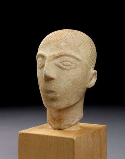 Cabeça de uma figura das Cíclades, Amorgos, c.2000 aC (mármore) de Greek