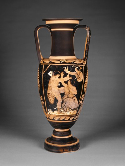 Ânfora de pescoço de figura vermelha paestã, c.340 aC (terracota) de Greek