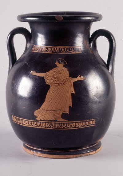 Pintura em jarro: Representação de Orithye, jogando bola, ela é a filha do rei de Atenas. É perseguida por Borée representada no outro lado do vaso (35250), 440 AC. BNF, Escritório da Medalha. de Greek