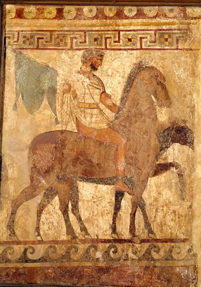 Soldado a cavalo, pintura funerária de Greek