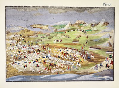 Batalha de Analaton, placa 17 da História Pictórica da Guerra da Independência Grega pelo General Makryjannis de Greek School