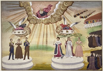 Orações aos Deuses pela Libertação da Grécia, placa 1 da História Pictórica da Guerra da Independência Grega pelo General Makryjannis de Greek School