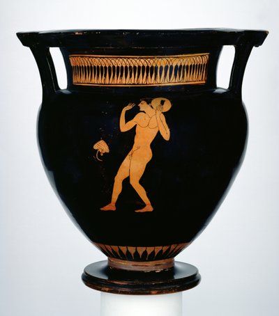 Krater de figuras vermelhas representando um atirador de disco (cerâmica) de Greek School