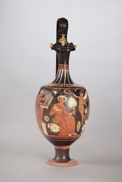 Figura vermelha e branca Oinochoe, c.310 BC (cerâmica) de Greek School