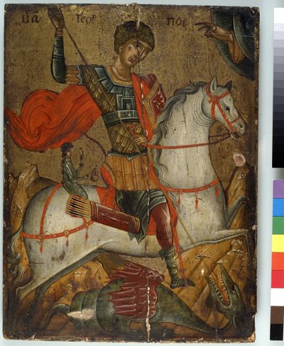 São Jorge matando o Dragão, ícone, Escola Creto-Veneziana, de Greek School