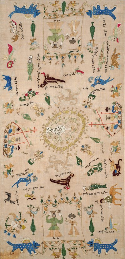 Sampler, de Ioannina, Ipeiros, do século XVIII ao XIX (linho bordado com fios de seda) de Greek School