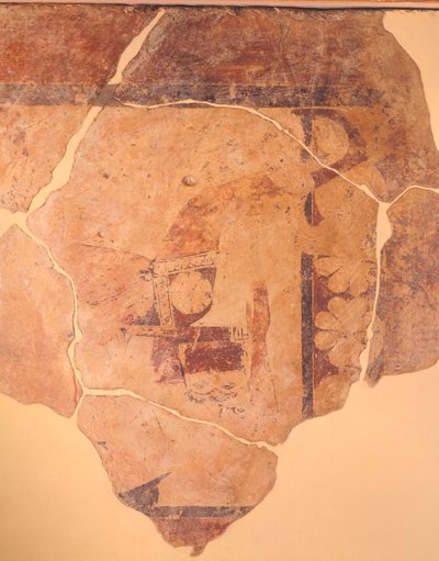 Perseus Hunter, fresco do métopo do Templo C de Thermos, Grécia, civilização grega, ca 630 a.C. de Greek School