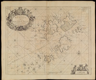 Carta das Ilhas Scilly, c.1693 (gravura) de Greenvile Collins
