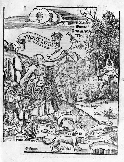 Artes Liberais: Lógica - em "Margarita Philosophica" por Gregor Reisch (1467-1525). Bale de Gregor Reisch