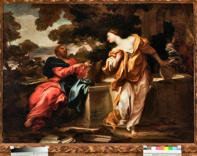 Cristo e a Mulher Samaritana no Poço de Jacob Pintura de Gregorio de Ferrari (1647-1726), Genes, Musei di Strada Nuova (inv n PR 375) de Gregorio De Ferrari