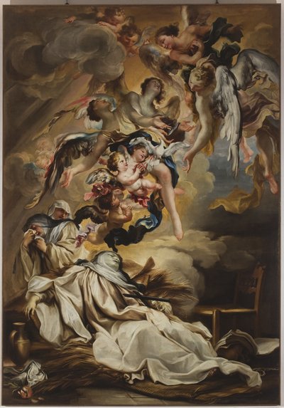 Morte de Saint Scholastica, c.1700 (óleo sobre tela) de Gregorio De Ferrari