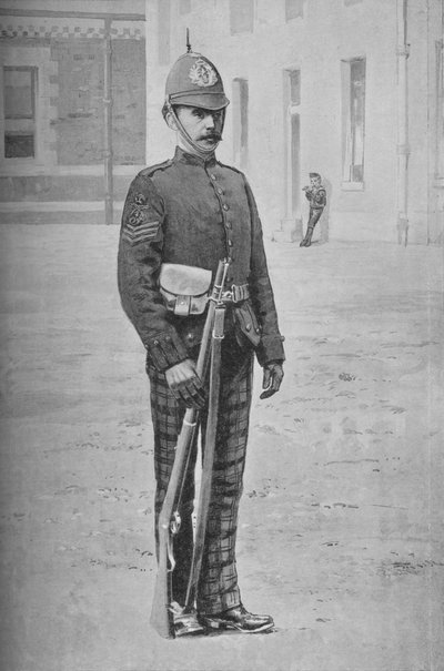 Sargento, rifles escoceses dos Camarões, c1880 de Gregory and Co