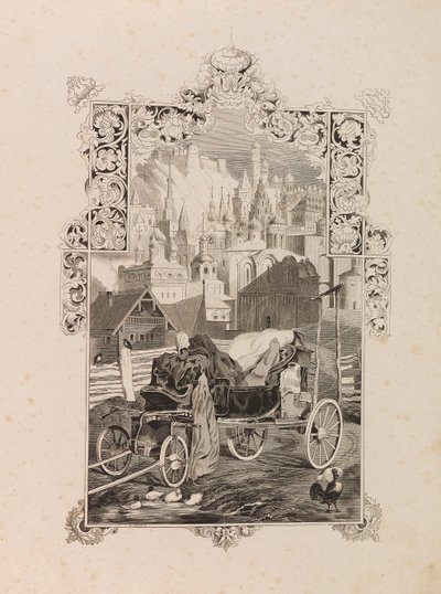 Frontispício da novela Tarantas The Tarantass de Vladimir Sollogub, 1845. de Grigori Grigorevich Gagarin