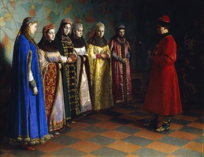 Czar Alexei Mikhailovich, Escolhendo uma Noiva, 1882 de Grigori Semenovich Sedov