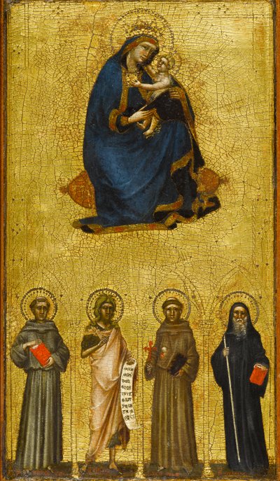 Madonna and Child with Saints, cerca de 1360 (tempera e folha de ouro no painel de álamo) de Guariento di Arpo