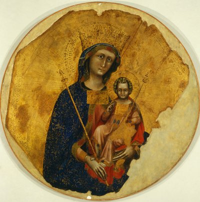 Madonna with Child, por Ridolfo Guariento ou Guariento di Arpo (ativo de 1338 a 1370) de Guariento di Arpo