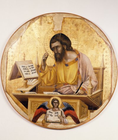 São Mateus, de Guariento di Arpo (ativo 1338 - morreu 1367 ou 1370), pintando sobre madeira. de Guariento di Arpo