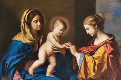 Casamento Místico de Santa Catarina, detalhe de 2384636 de Guercino