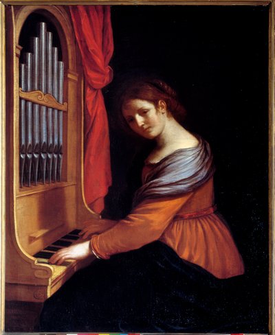 Santa Cecile. Pintura de Barbieri Giovanni Francesco dit Le Guerchin (1591-1666) de Guercino