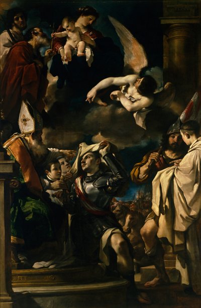 São Guilherme da Aquitânia recebendo a Caracol de Guercino
