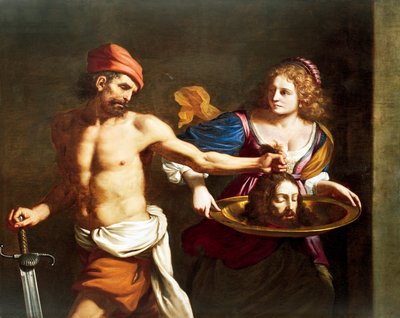 Salomé recebe cabeça de João Batista, de Giovanni Francesco Barbieri, conhecido como Guercino (1591-1666), óleo sobre tela de Guercino (1591 1666)