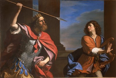 Saul atacando David (óleo sobre tela) de Guercino