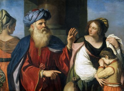 Abraão expulsando Hagar e Ismael, 1657. de Guercino