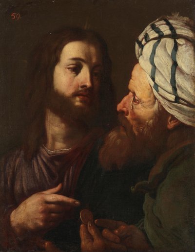 Cristo e o agiota de Guercino