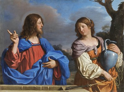 Italiano:  Cristo e a Samaritana al pozzo Cristo e a Mulher da Samaria junto ao poço de Guercino