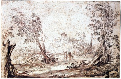 Paisagem, século XVII de Guercino